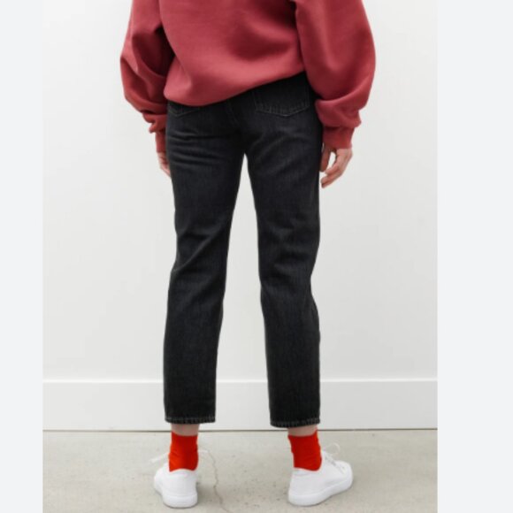 ACNE Studios Mece Straight Leg Crop Jeans in Black Overdye Size 25 - Picture 2 of 10